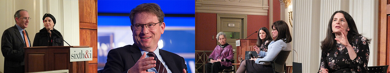 collage of 4 photos from speakers at Conversations that Matter events
