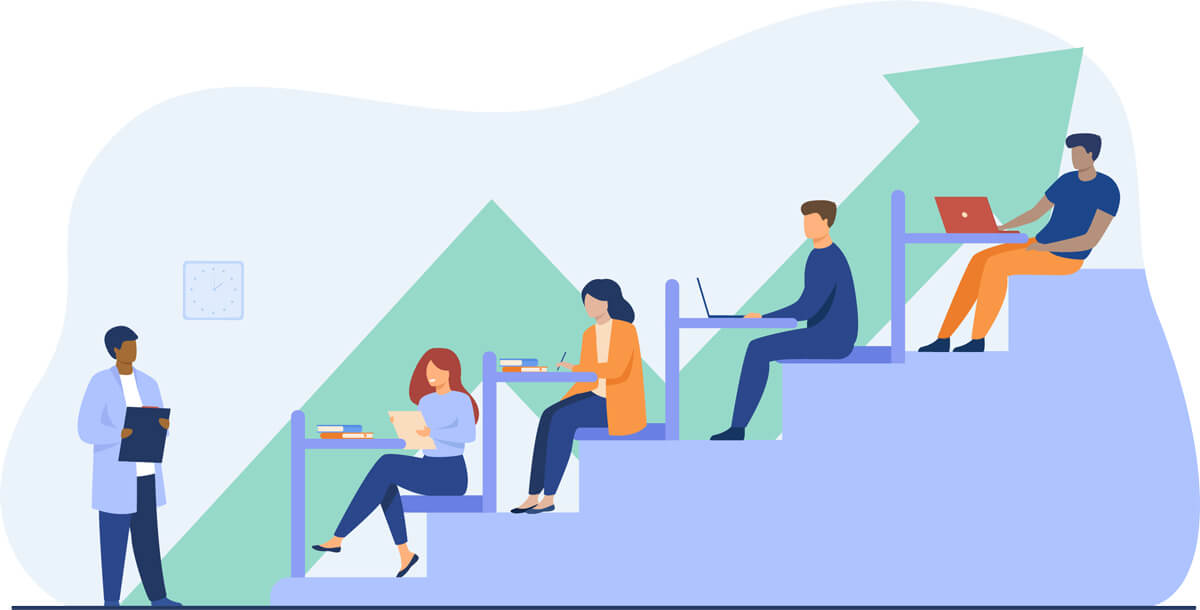 illustration of college auditorium class