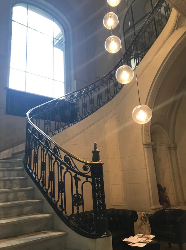 grand curved staircase in UNESCO ILL