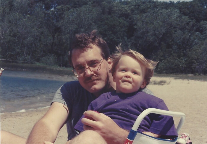 Kyle Hall as a child photographed with his father, Daniel M. “Danny” Hall