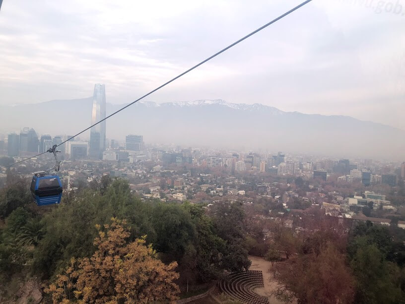 View of Santiago from the teleférico to Cerro San Cristóbal