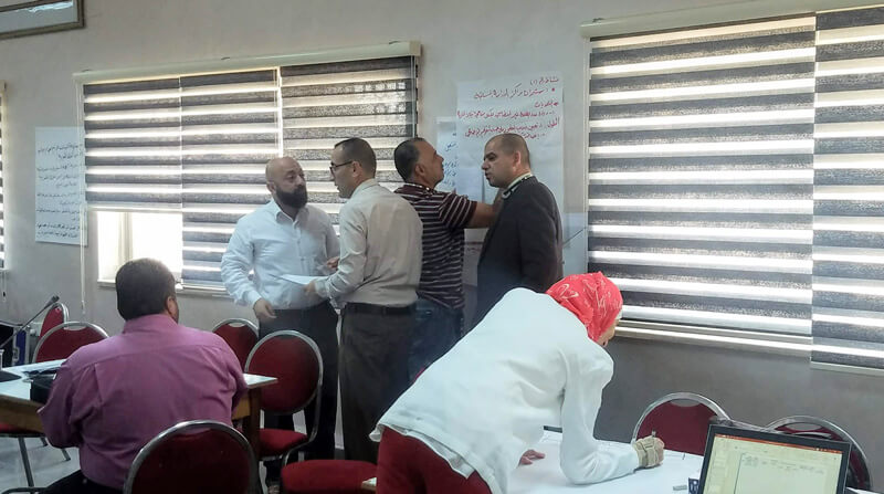 Participants at the IIEP strengthening strategic education sector planning and management capacities workshop in Irbid, Jordan