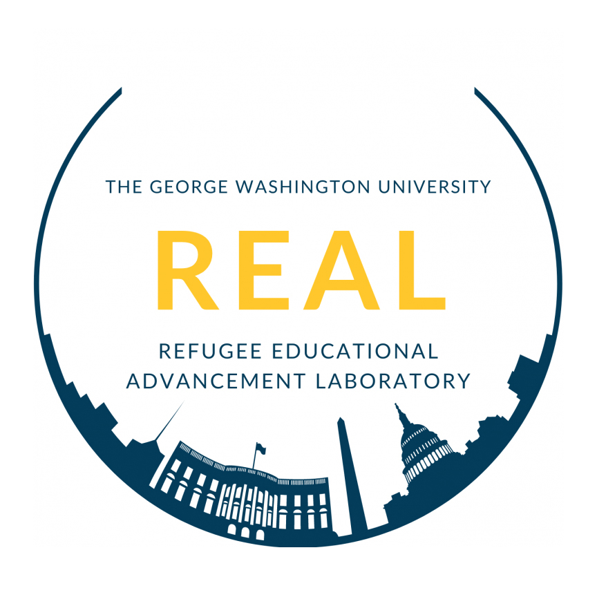 logo for the George Washington University Refugee Educational Advancement Laboratory (REAL)