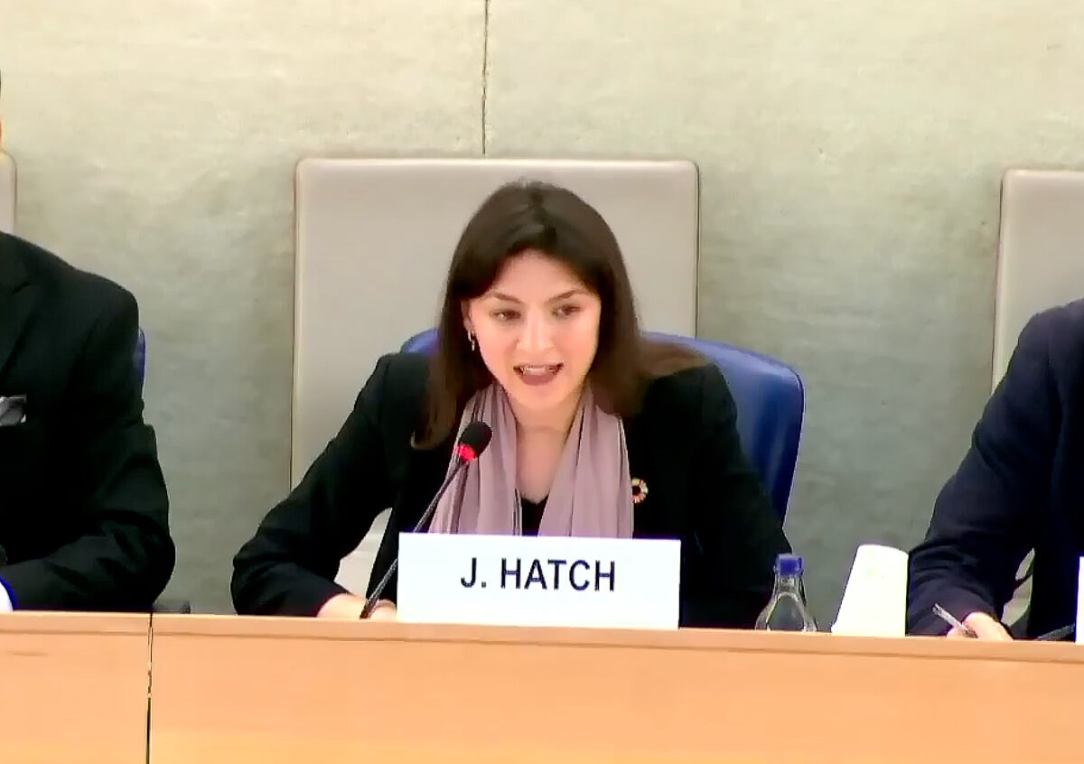  Jacqueline Hatch speaks during UNOG panel