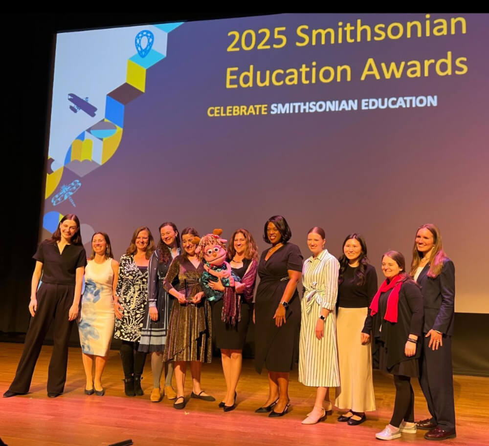 GSEHD alumni on stage at the 2025 Smithsonian Education Awards