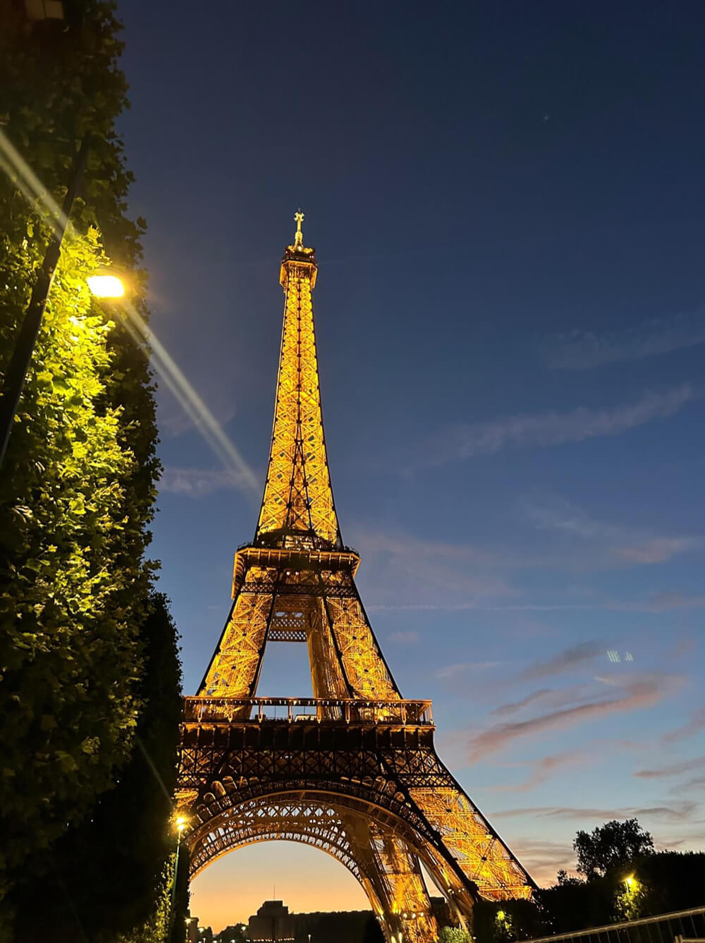 Eiffel tower at night