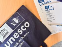 New Employee Welcome Kit includes UNESCO branded bag, paper and pens