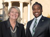 GSEHD students Mary Ann Stinson and Michael Redmond II (William Atkins/GW Today)