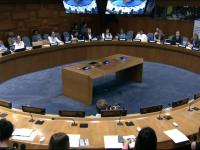 Overview of round table setup in United Nations Headquarters from event where Dr. Engel provided remarks
