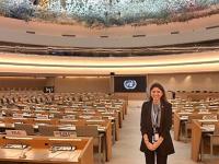 Hatch poses for photo in Geneva's National Palace