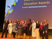 GSEHD alumni on stage at the 2025 Smithsonian Education Awards