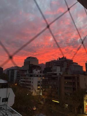sunset views from Maggie's apartment in Santiago