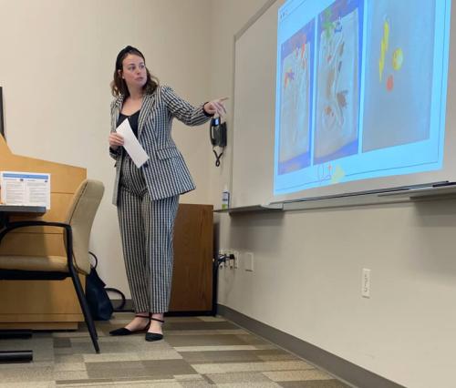 school counseling student presents research