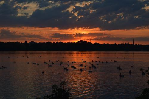 Sunset over Außenalster