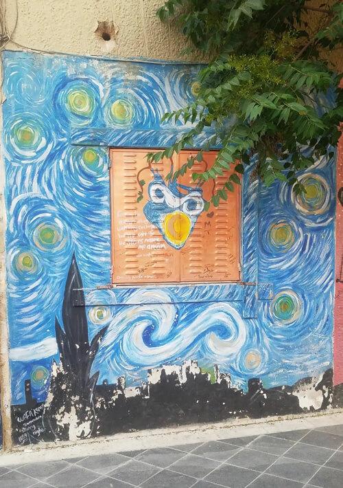 Artwork on the Al Khalal Stairs leading to downtown Amman