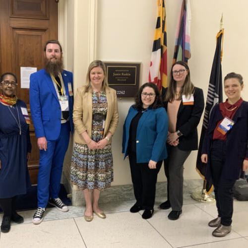 MEP student Dana Golan Miller (far right) with colleagues from museums and museum associations at Rep. Jamie Raskiin's Office