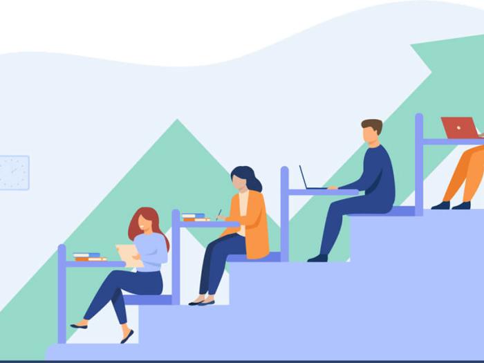 illustration of college auditorium class