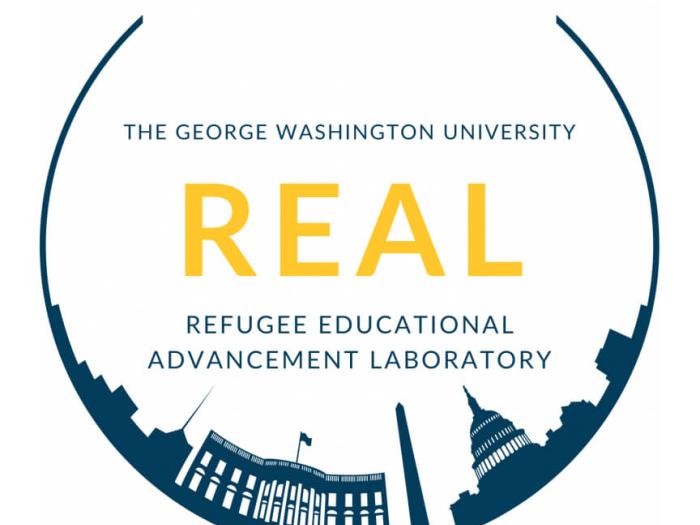 logo for the George Washington University Refugee Educational Advancement Laboratory (REAL)