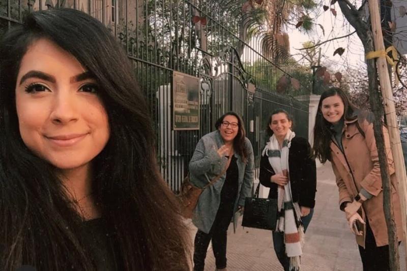 Maggie Montgomery takes a selfie with fellow Fellows Renny (GW), Alejandra, and Malva