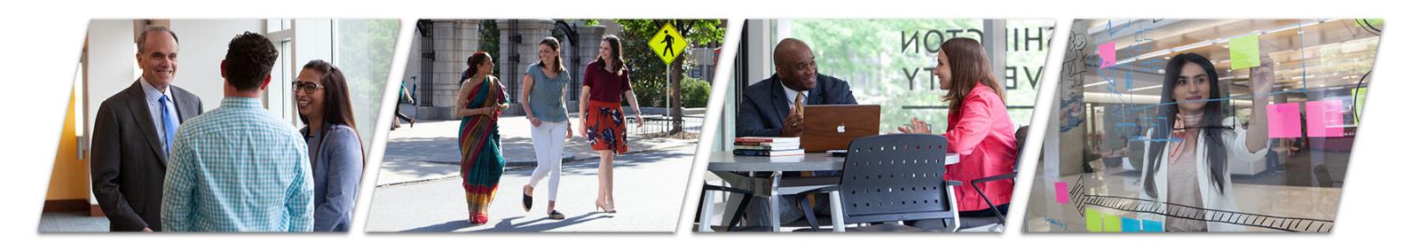 collage of four images of GSEHD faculty, staff and students