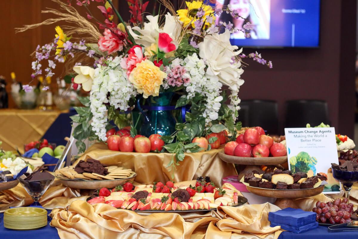 food and flowers at MEP 50th event