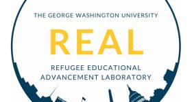 logo for the George Washington University Refugee Educational Advancement Laboratory (REAL)