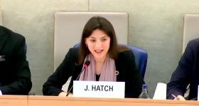  Jacqueline Hatch speaks during UNOG panel